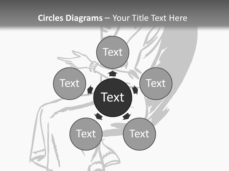 A Black And White Picture Of A Woman Sitting In A Chair PowerPoint Template