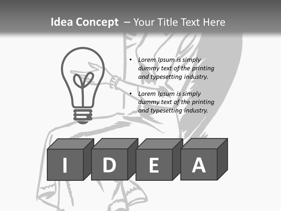 A Black And White Picture Of A Woman Sitting In A Chair PowerPoint Template