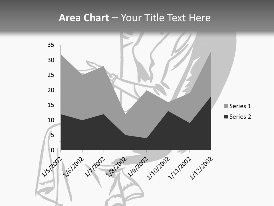 A Black And White Picture Of A Woman Sitting In A Chair PowerPoint Template