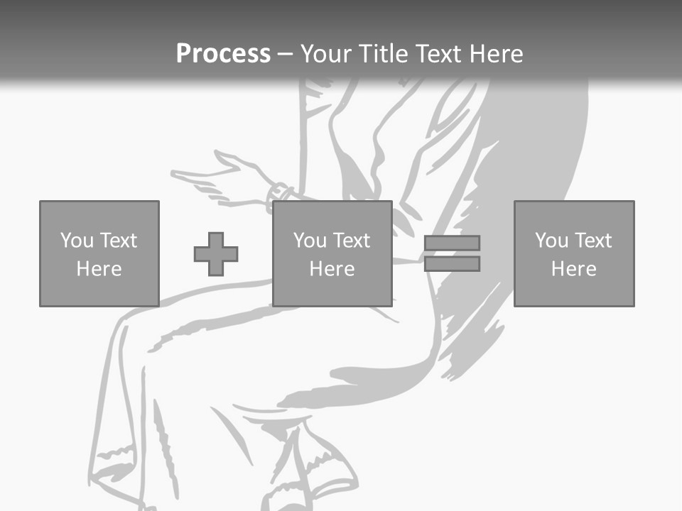 A Black And White Picture Of A Woman Sitting In A Chair PowerPoint Template