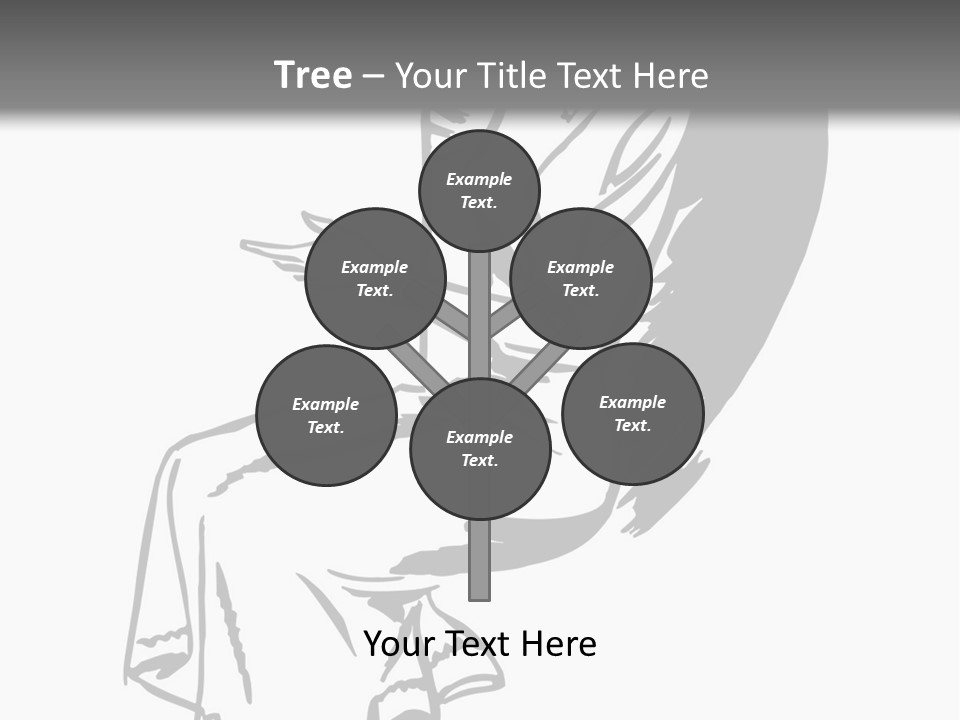 A Black And White Picture Of A Woman Sitting In A Chair PowerPoint Template