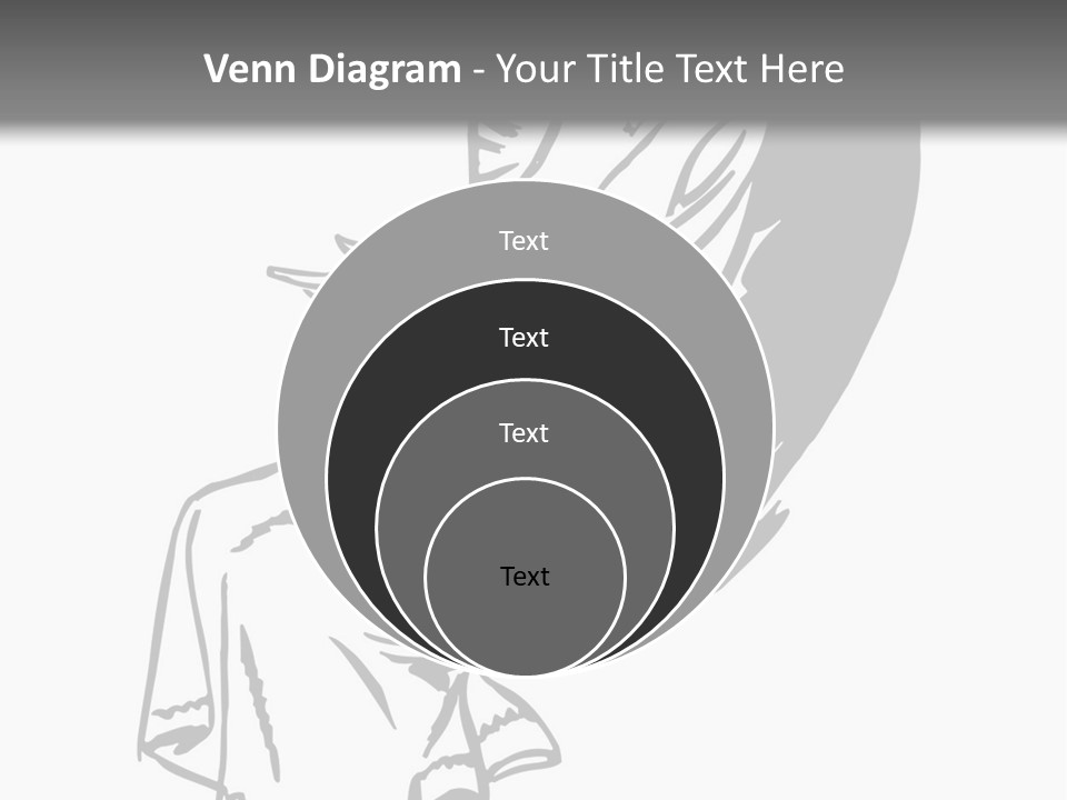 A Black And White Picture Of A Woman Sitting In A Chair PowerPoint Template