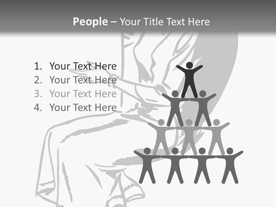 A Black And White Picture Of A Woman Sitting In A Chair PowerPoint Template