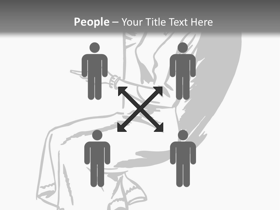 A Black And White Picture Of A Woman Sitting In A Chair PowerPoint Template