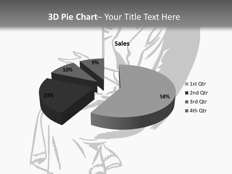 A Black And White Picture Of A Woman Sitting In A Chair PowerPoint Template