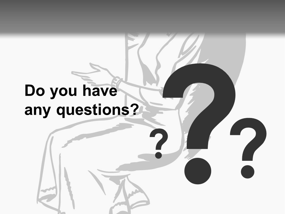 A Black And White Picture Of A Woman Sitting In A Chair PowerPoint Template