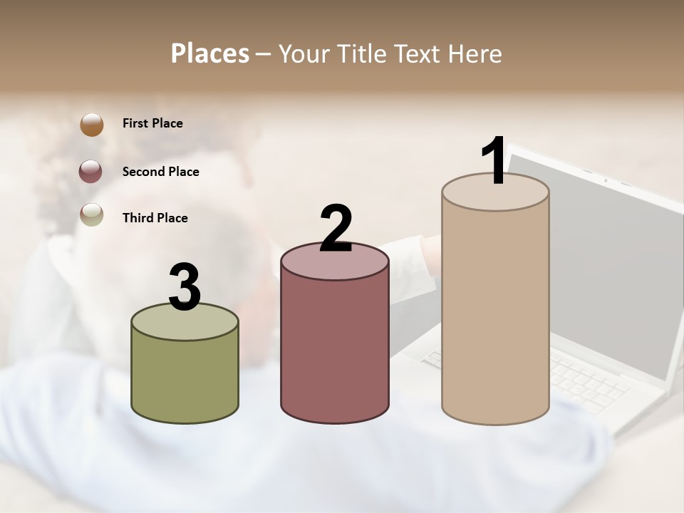 A Woman Pointing At A Laptop Computer Screen PowerPoint Template