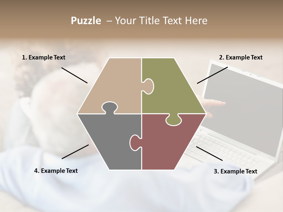 A Woman Pointing At A Laptop Computer Screen PowerPoint Template