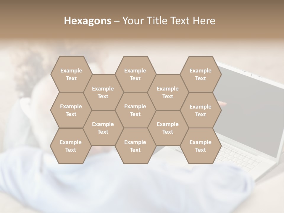 A Woman Pointing At A Laptop Computer Screen PowerPoint Template