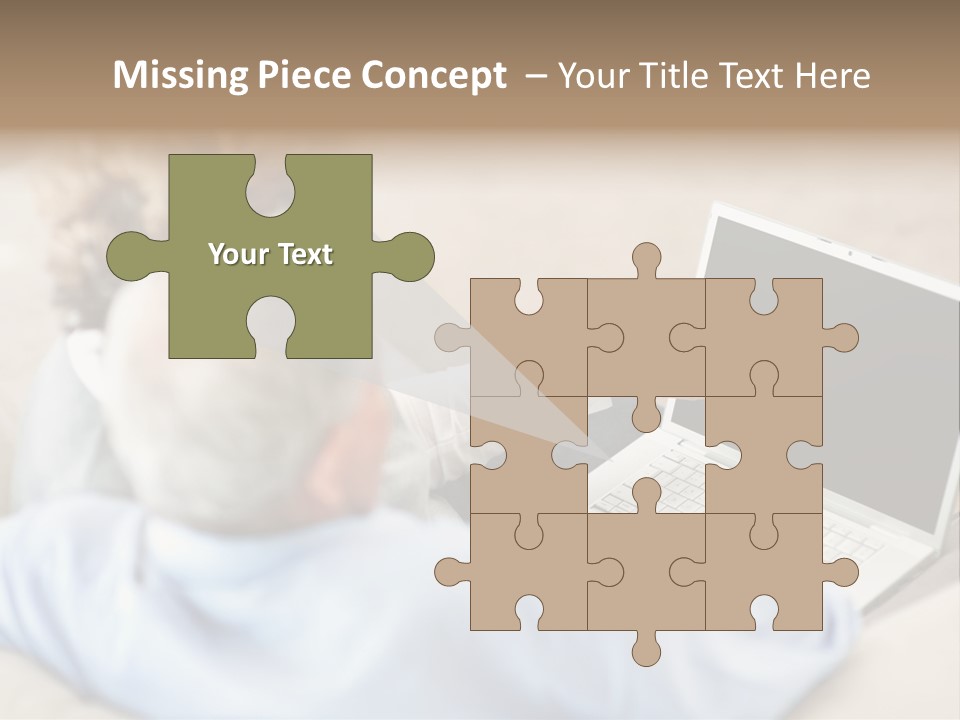 A Woman Pointing At A Laptop Computer Screen PowerPoint Template