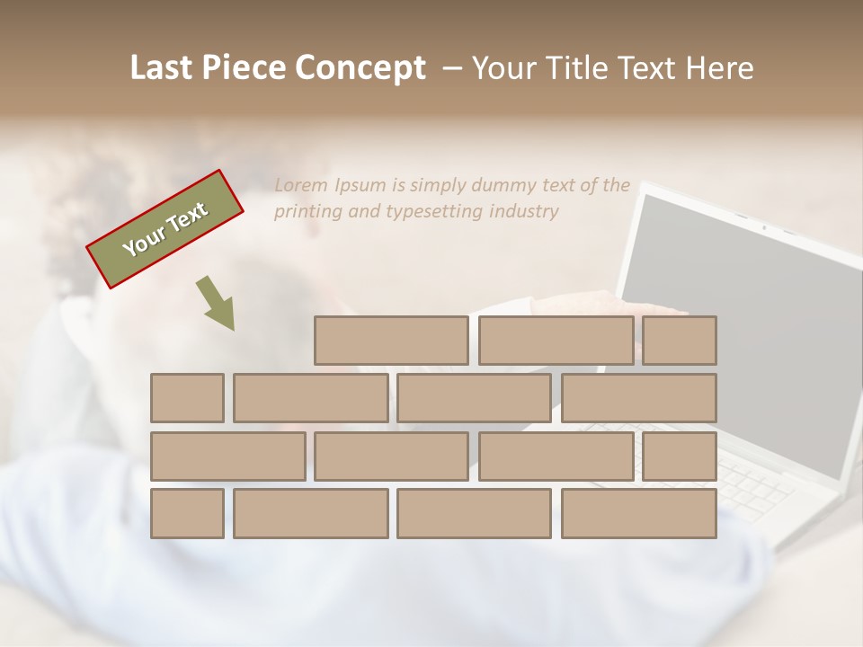 A Woman Pointing At A Laptop Computer Screen PowerPoint Template