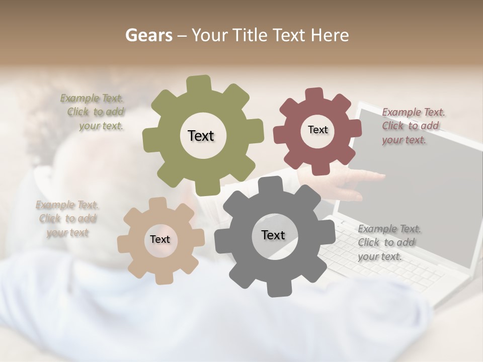 A Woman Pointing At A Laptop Computer Screen PowerPoint Template