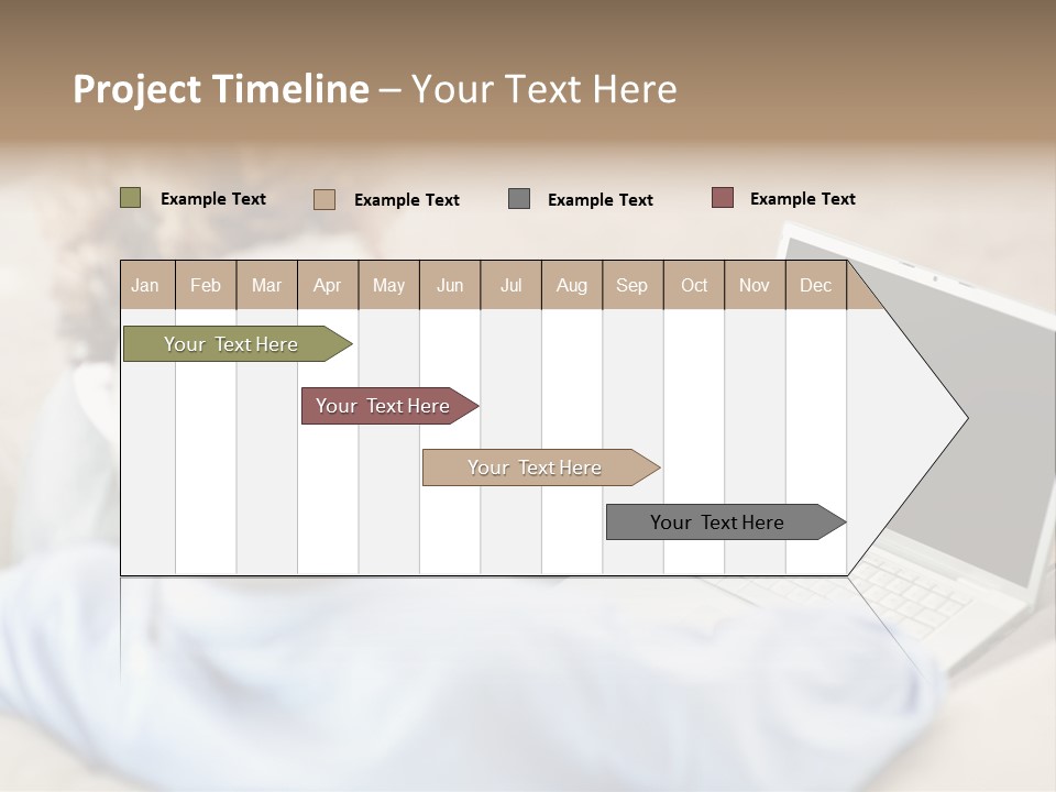 A Woman Pointing At A Laptop Computer Screen PowerPoint Template