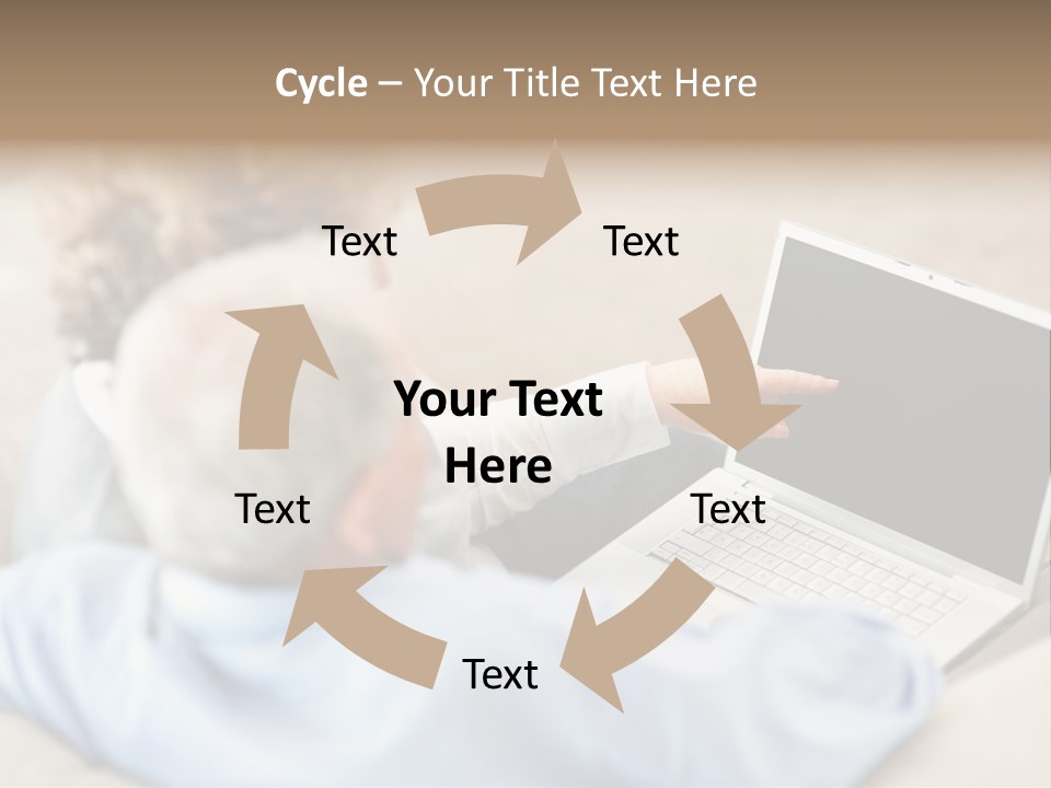 A Woman Pointing At A Laptop Computer Screen PowerPoint Template