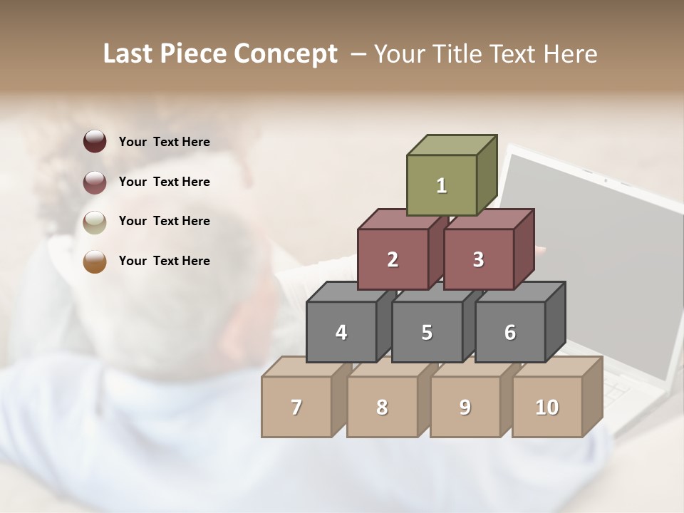 A Woman Pointing At A Laptop Computer Screen PowerPoint Template