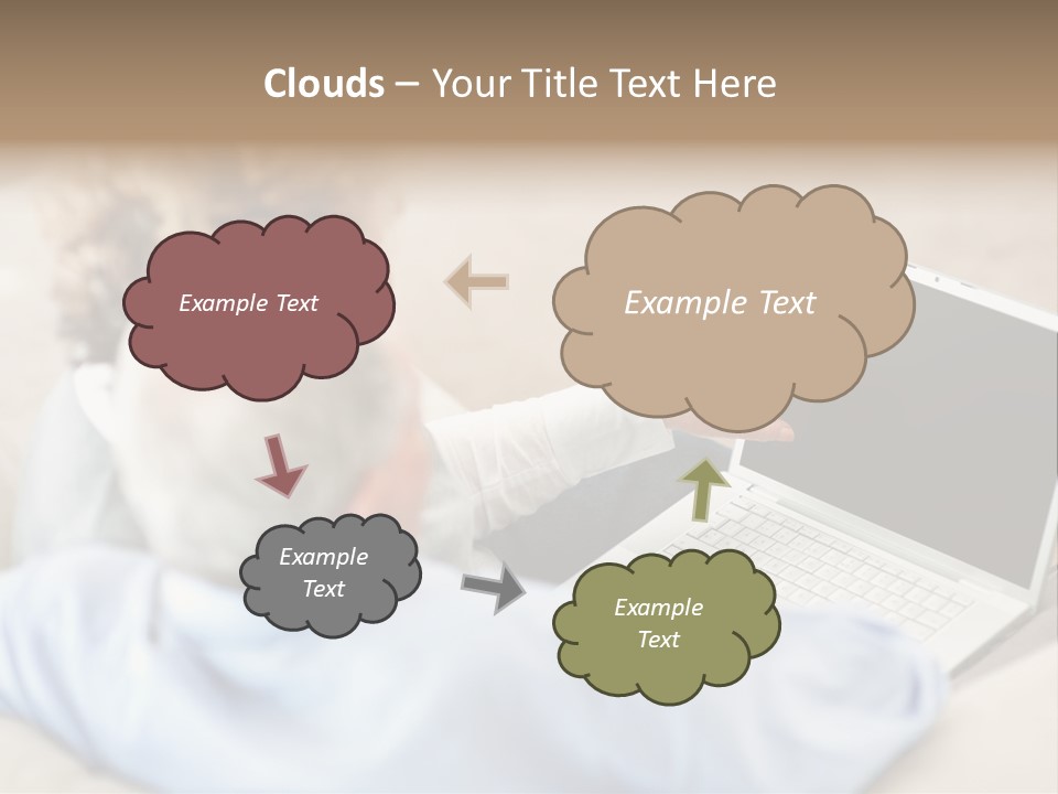 A Woman Pointing At A Laptop Computer Screen PowerPoint Template