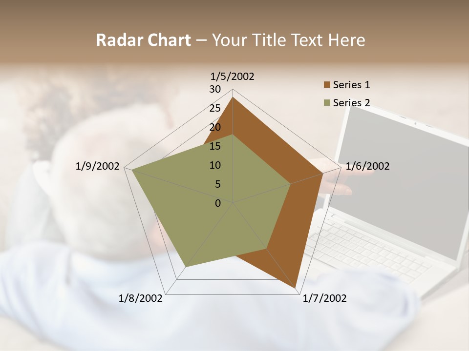 A Woman Pointing At A Laptop Computer Screen PowerPoint Template