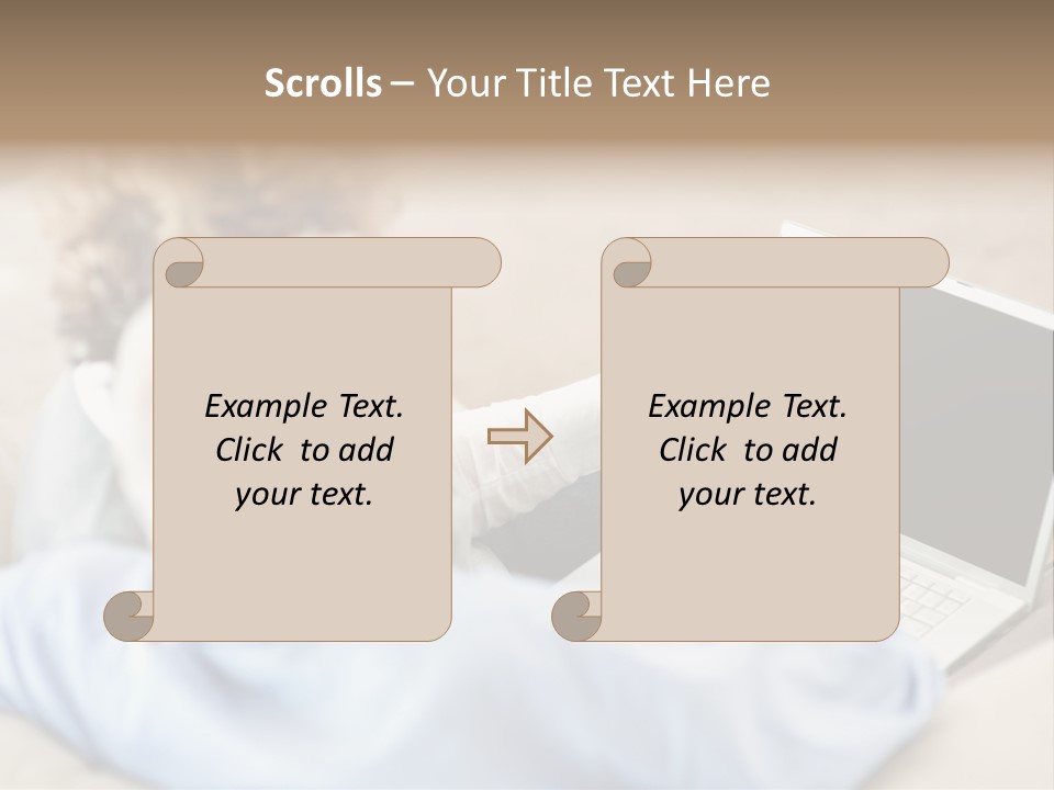A Woman Pointing At A Laptop Computer Screen PowerPoint Template