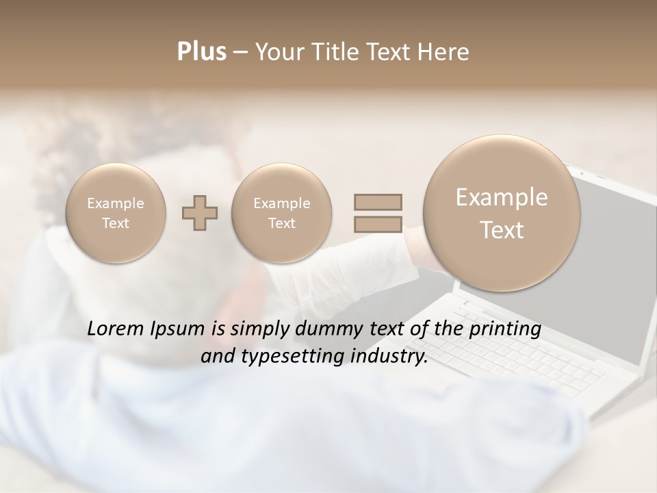 A Woman Pointing At A Laptop Computer Screen PowerPoint Template