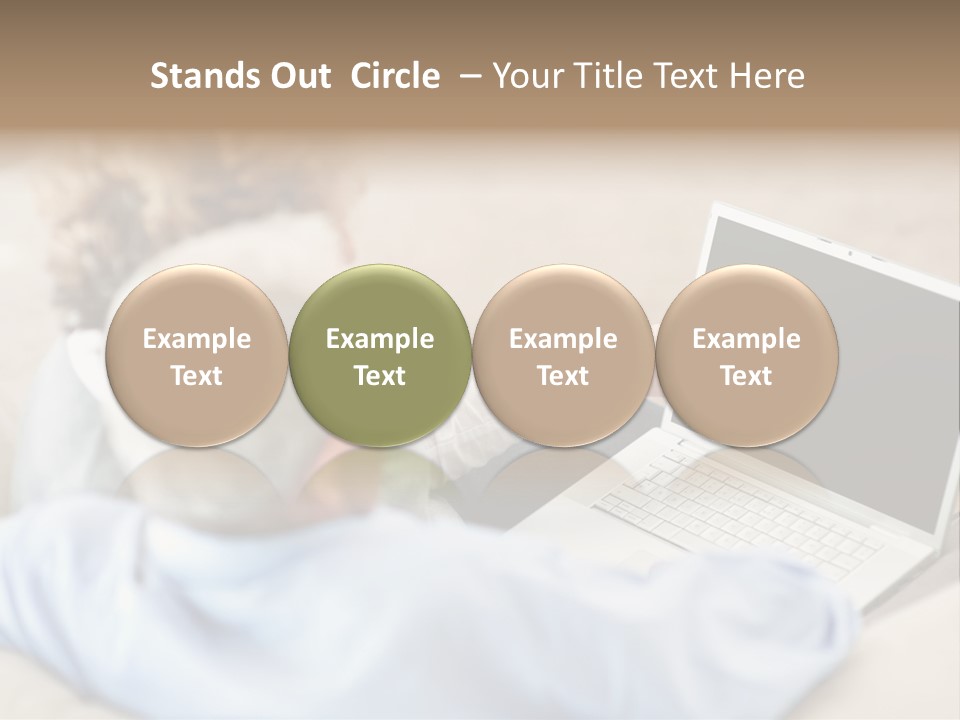 A Woman Pointing At A Laptop Computer Screen PowerPoint Template