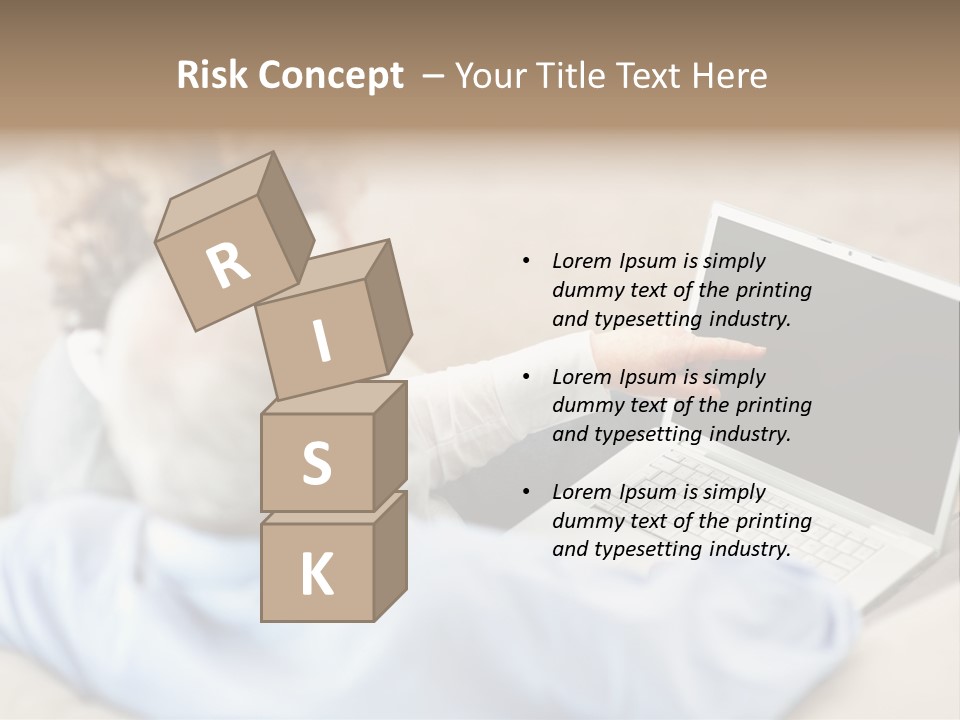 A Woman Pointing At A Laptop Computer Screen PowerPoint Template