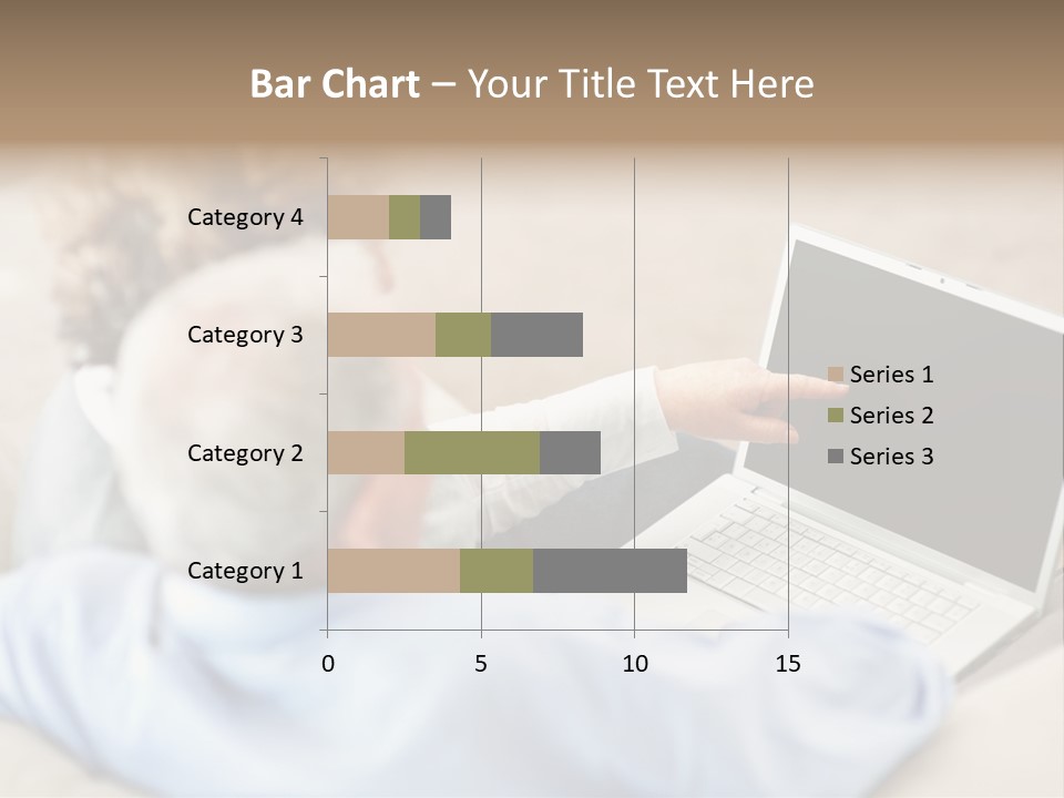 A Woman Pointing At A Laptop Computer Screen PowerPoint Template