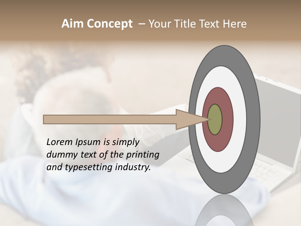 A Woman Pointing At A Laptop Computer Screen PowerPoint Template