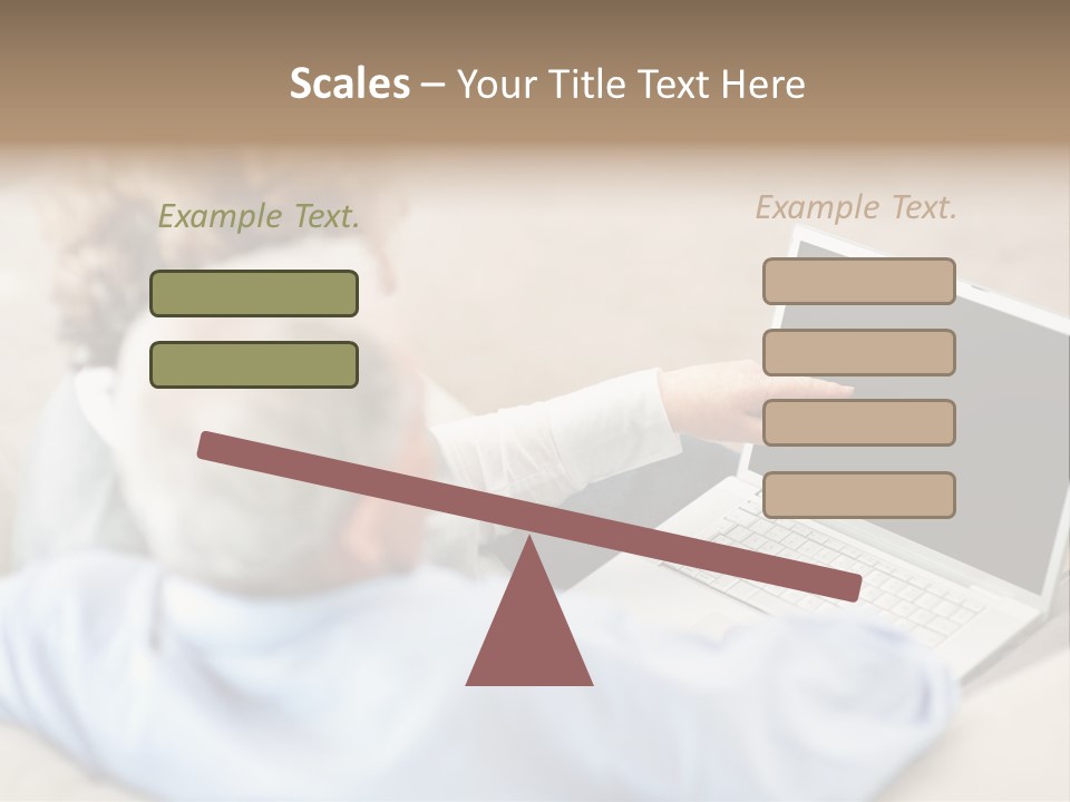 A Woman Pointing At A Laptop Computer Screen PowerPoint Template