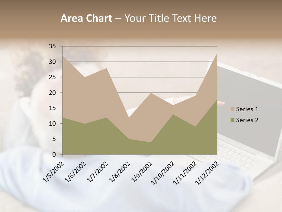 A Woman Pointing At A Laptop Computer Screen PowerPoint Template