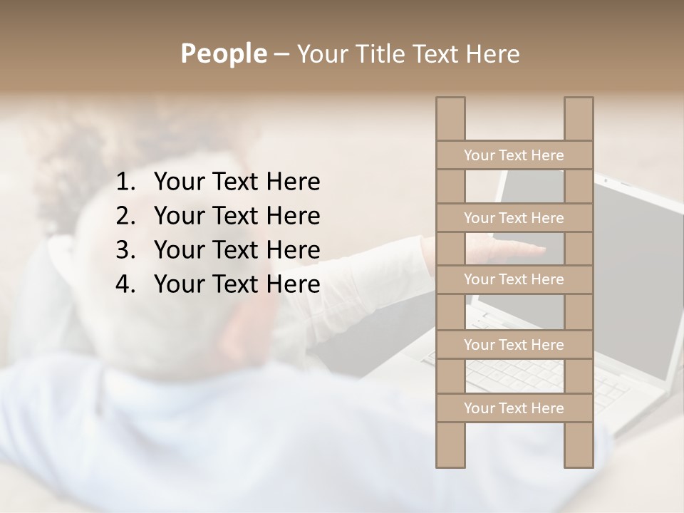 A Woman Pointing At A Laptop Computer Screen PowerPoint Template