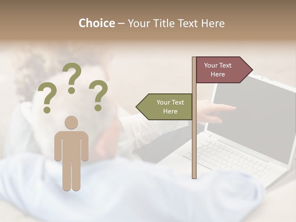 A Woman Pointing At A Laptop Computer Screen PowerPoint Template