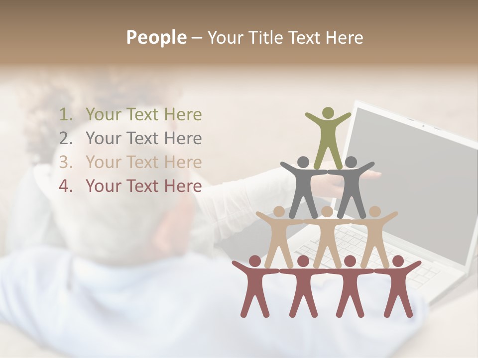 A Woman Pointing At A Laptop Computer Screen PowerPoint Template