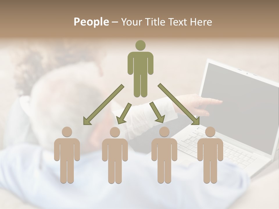 A Woman Pointing At A Laptop Computer Screen PowerPoint Template