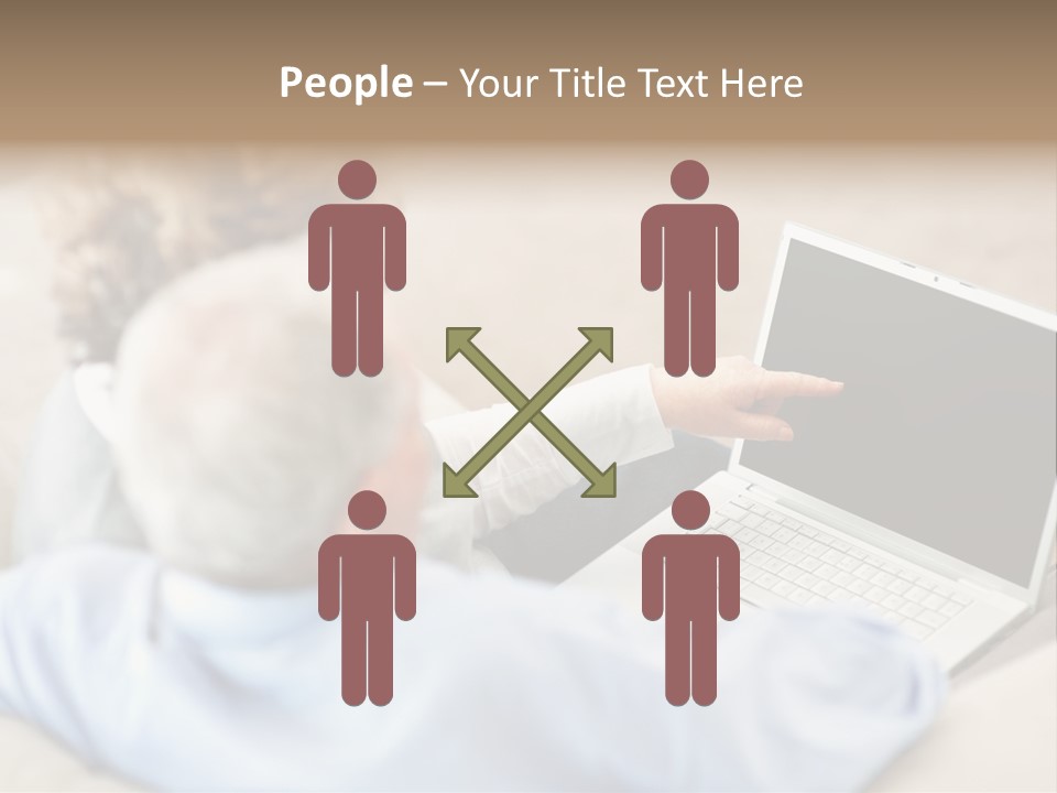 A Woman Pointing At A Laptop Computer Screen PowerPoint Template