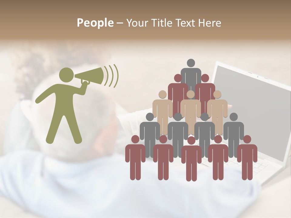 A Woman Pointing At A Laptop Computer Screen PowerPoint Template