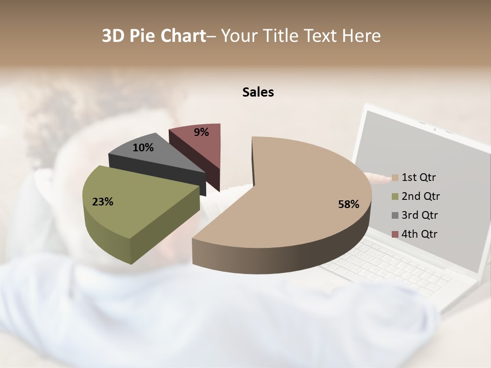A Woman Pointing At A Laptop Computer Screen PowerPoint Template