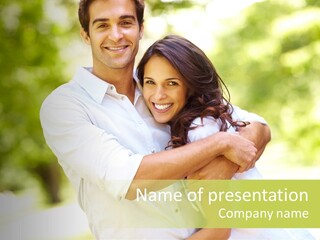 A Man And A Woman Hugging Each Other PowerPoint Template