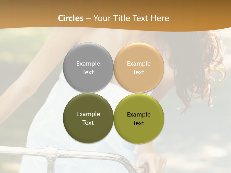 A Woman In A White Dress Riding A Bike PowerPoint Template