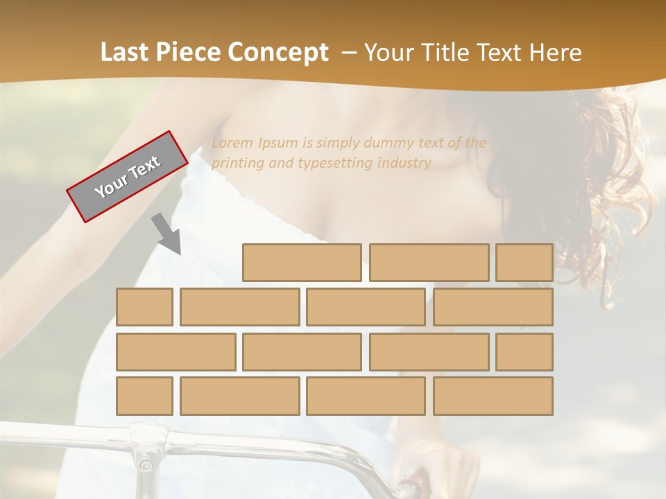 A Woman In A White Dress Riding A Bike PowerPoint Template