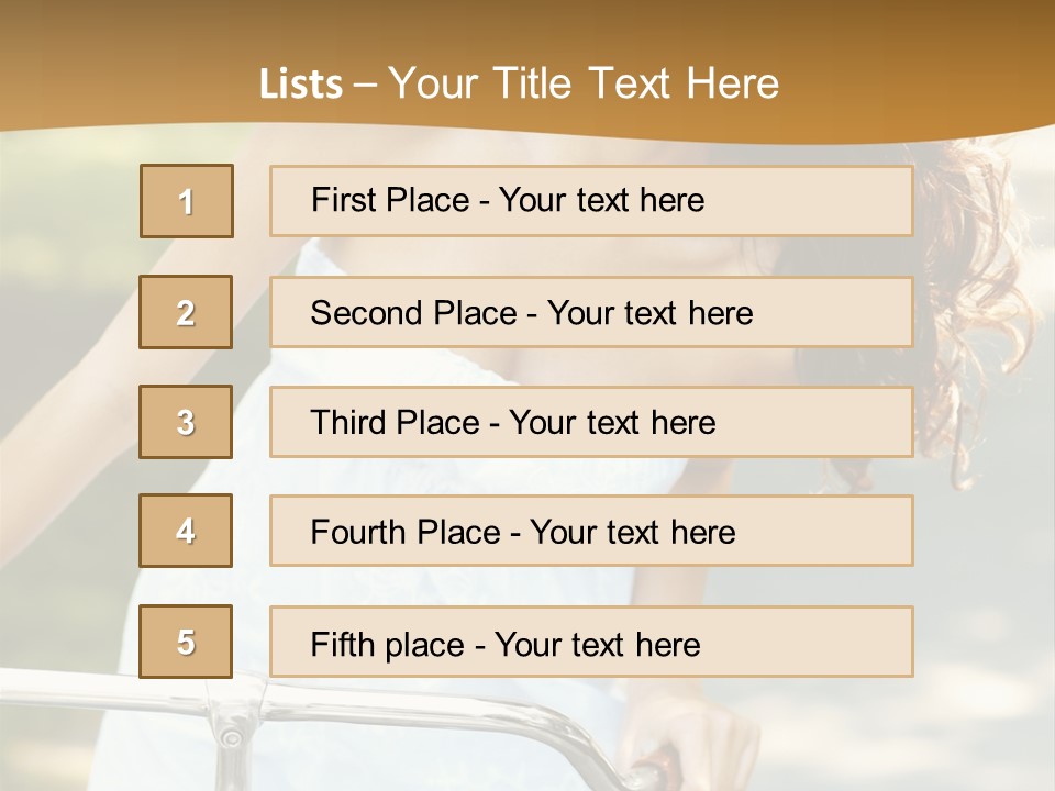 A Woman In A White Dress Riding A Bike PowerPoint Template