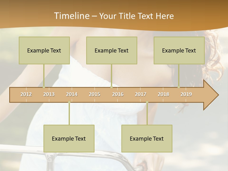 A Woman In A White Dress Riding A Bike PowerPoint Template