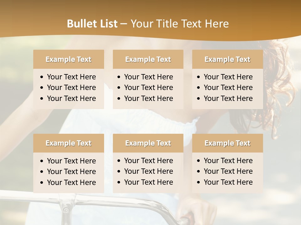 A Woman In A White Dress Riding A Bike PowerPoint Template