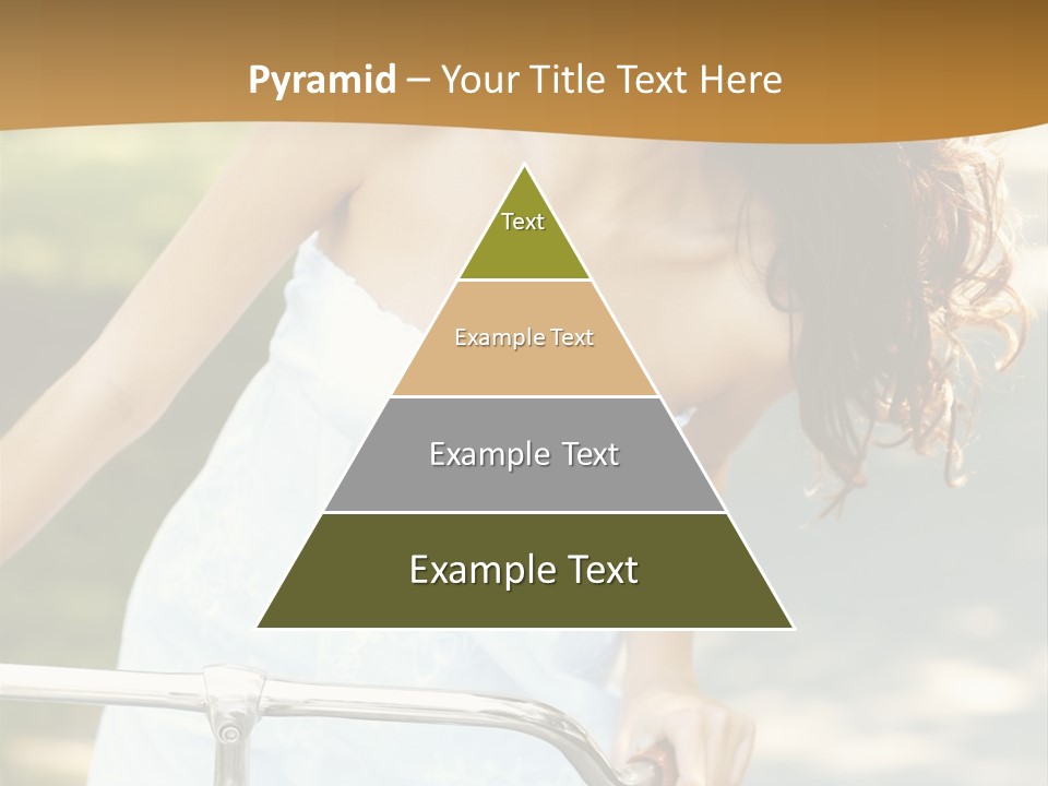 A Woman In A White Dress Riding A Bike PowerPoint Template