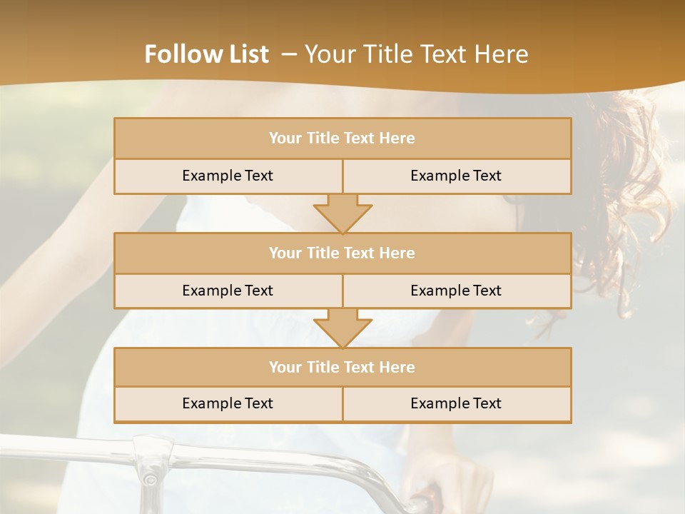 A Woman In A White Dress Riding A Bike PowerPoint Template