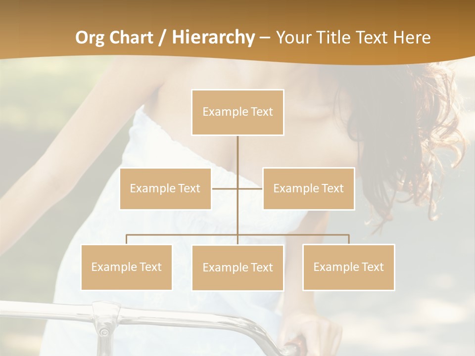 A Woman In A White Dress Riding A Bike PowerPoint Template