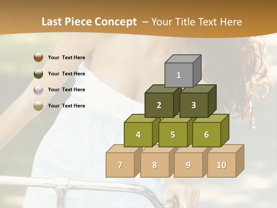 A Woman In A White Dress Riding A Bike PowerPoint Template