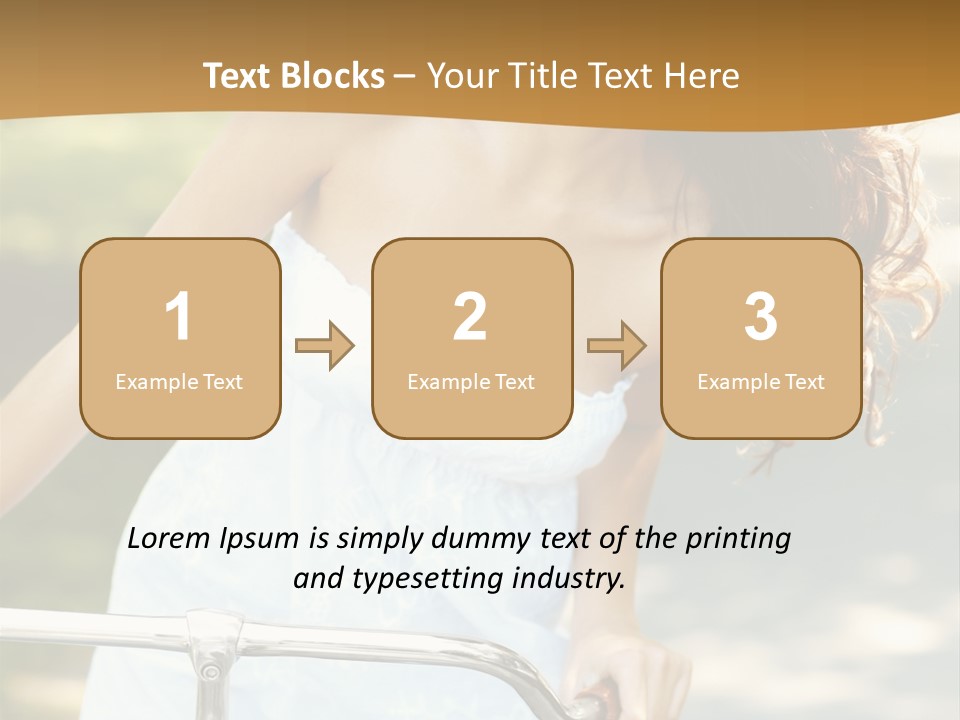 A Woman In A White Dress Riding A Bike PowerPoint Template