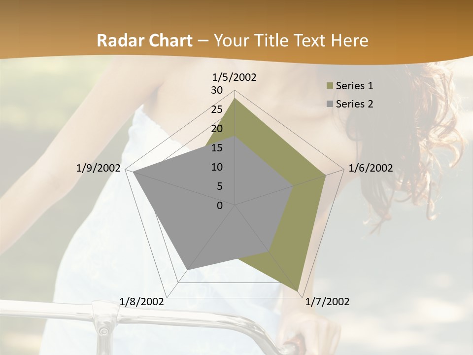 A Woman In A White Dress Riding A Bike PowerPoint Template