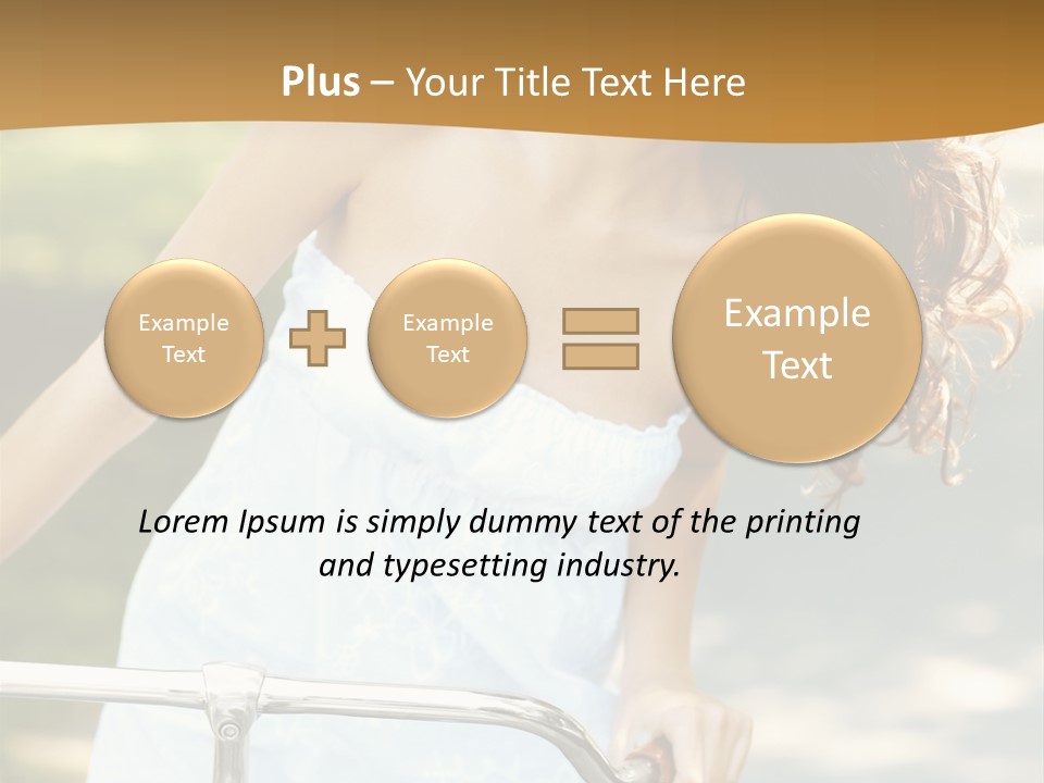 A Woman In A White Dress Riding A Bike PowerPoint Template