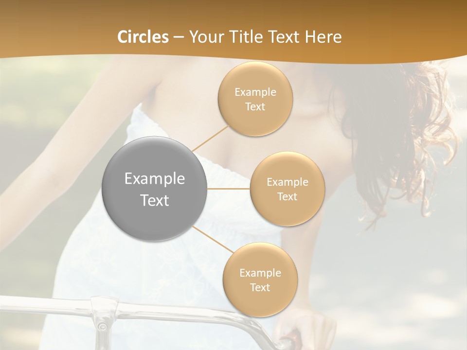 A Woman In A White Dress Riding A Bike PowerPoint Template